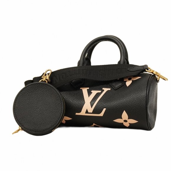 Louis Vuitton Monogram Empreinte Bicolor Papillon BB Handbag M45980 Black/Bei... - Picture 1 of 13